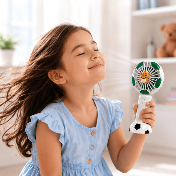 Portable Football Design Handheld Fan, USB Rechargeable Mini Fan with 3 Speed Settings, Compact Personal Cooling Fan for Home Office Travel Outdoor Use