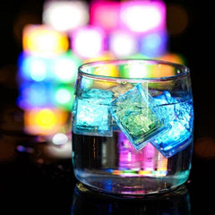 12 Pieces LED Color Changing Ice Cubes Reusable Waterproof Light Up Drink Lights