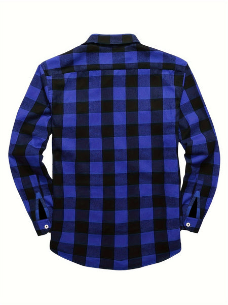 Men's 3pcs Fashion Casual Flannel Plaid Shirts for All Seasons