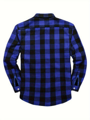 Men's 3pcs Fashion Casual Flannel Plaid Shirts for All Seasons