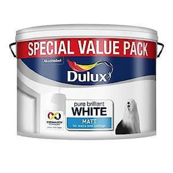 Dulux Matt Paint | Pure Brilliant White | Economy Tub | 7 Litre