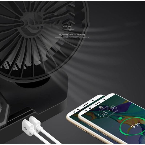 12V Double Fan 2 Speeds Rotating Portable Car Office Desk Cooling USB ports AC79