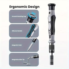 114-in-1 Premium Screwdriver Tool Set, Magnetic Bit Design & High Hardness Construction, Multi-functional Repair Kit with Specialty Special-Shaped Screw Bits