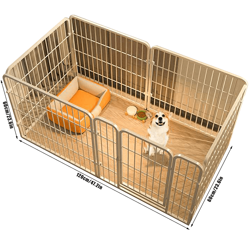6-Panel Spacious Metal Dog Pen, Detachable Pet Pen, Small And Medium Exercise Pen, Easy to Assemble - Versatile Shape for Dogs, Rabbits, Ducks And Other Small And Medium Animals, 120 X 60 X 60Cm