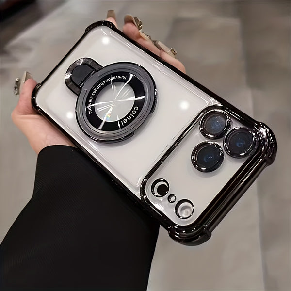 Phone Case: Premium Transparent Acrylic Mobile Phone Case for IPhone17 Pro Max Air Series Supports Wireless Charging Includes Lens Film Protective Cover