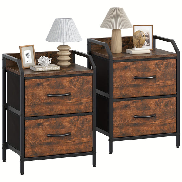 2 Drawers Bedside Table, Small Nightstand For Bedroom, Chest Of Drawers Bedroom, Storage Drawers For Living Room, Hallway