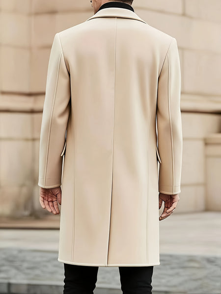 Men's Trench Coat, Men's Gift, Men's Long Warm Dragon and Phoenix Windbreaker Jacket, Classic Simple Fashionable Casual Men's Outerwear
