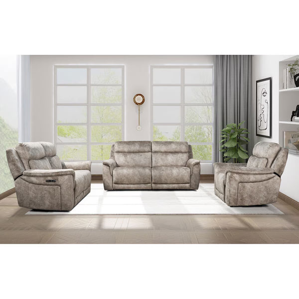 Oscar Grey Fabric Power Reclining 2 Seater Sofa with Power Headrest