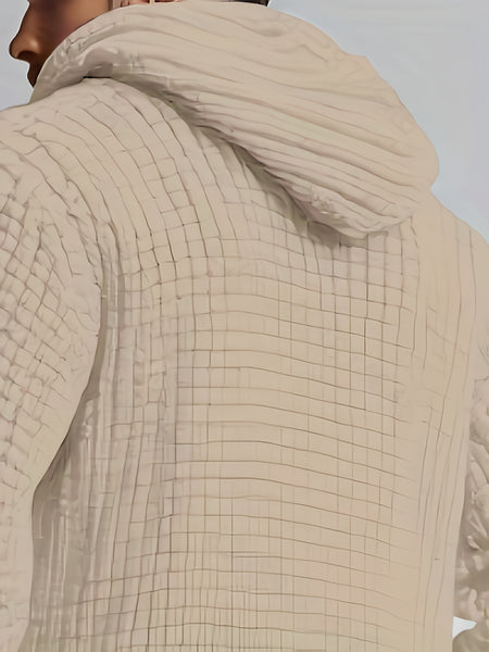 Men's Casual Sport Sweater, Long Hooded Knit Cardigan with Thick Yarn Knitting, Large Side Pockets, Loose Fit, Warm and Stylish, for a Casual and Stylish Look