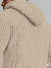 Men's Casual Sport Sweater, Long Hooded Knit Cardigan with Thick Yarn Knitting, Large Side Pockets, Loose Fit, Warm and Stylish, for a Casual and Stylish Look