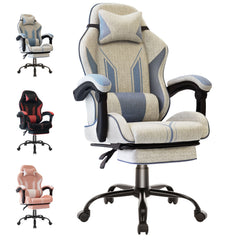 Gaming Chair Computer Chair Office Chair Racing Chair Desk Chair Swivel Chair Cute Gamer Chair Ergonomic Chair with Footrest And Backrest Support, Chair for Adult Gray