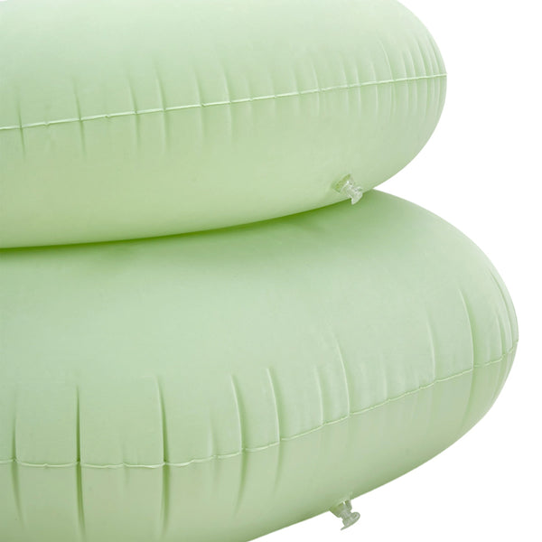 73*73*52cm U-shaped Outdoor Leisure Inflatable Sofas, Portable Inflatable Mattresses for Home Use, with Backrest, Foot Pump Included, Durable and Wear-resistant, Suitable for Home, Camping, Beach and Travel Use Green/Purple
