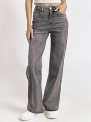 【Tall】KatchMe Women's Wide Leg Jeans - Mid Rise Relaxed Fit Denim Pants, Soft Stretch Comfortable Trousers for Fall & Winter, Streetwear Casual Bottoms