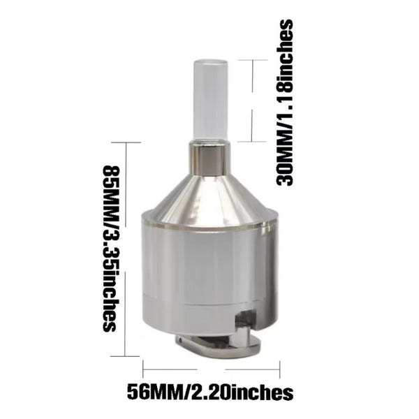 Metal Powder Hand Spice Mill Funnel Food Container Kitchen Tools Herb Grinder Hand Crusher with Glass Snuff Bottle