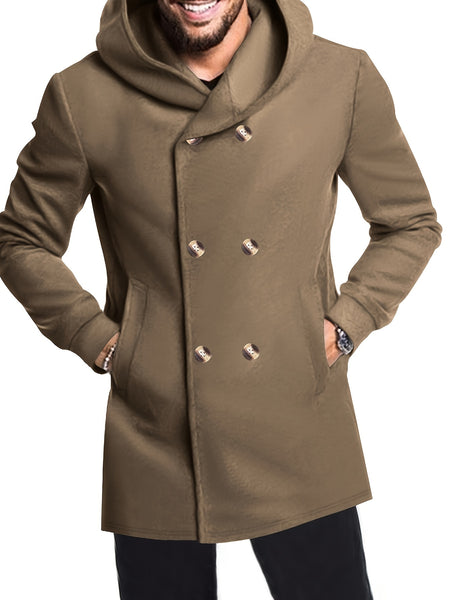 2024 Foreign Trade New Product Men'S Mid-Length Slim Fit Windbreaker Hooded Casual Pure Coat Performance Clothing