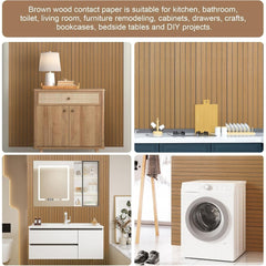 Self-Adhesive Wood Effect Wallpaper 3D Wood Panel Vinyl Wrap Peel and Stick Waterproof Sticky Back Plastic for Walls Furniture Cabinets 40cm x 300cm
