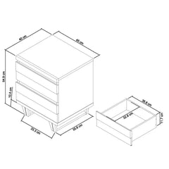 Bentley Designs Tivoli Weathered Oak Nightstand, 2 Pack