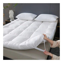 Luxury Mattress Topper Extra Thick 4-Inches / 10cm Deep | Fitted Bed MattressesToppers with Soft Fiber | Single Double King Super King Small Double Sizes Bedding Size
