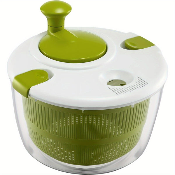 Salad Spinner 3.5 Litre Plastic Lettuce Dryer Vegetable Washer with Non-Slip Base, Dual Function Serving Bowl Strainer Easy One Hand Operation for Healthy Eating