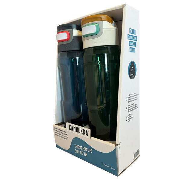 Kambukka Elton 1L Tritan Water Bottle, 2 Pack