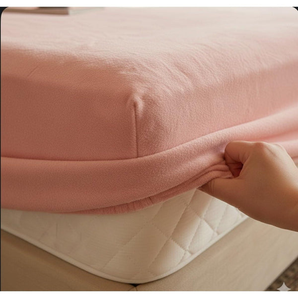 Soft Flannel Fitted Bed Sheet – Winter Warmth Mattress Protector, Machine Washable, No Pillowcases, Elastic Deep Pocket Fit for Mattress