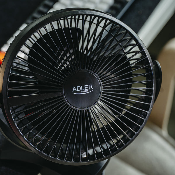 Desk fan with clip, rechargeable, 15.5 cm, 360° rotation, USB-C, Adler