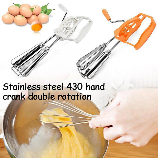 Manual Egg Whisk - Rotating Mixer for Cooking