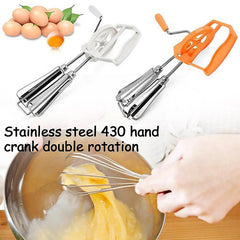 Manual Egg Whisk - Rotating Mixer for Cooking