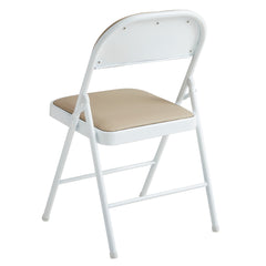 Set of 4 Folding Chairs, Faux Leather Foldable Chairs with Metal Frame and Padded Seat, Easy to Fold and Store for Home, Office, Dining and Reception