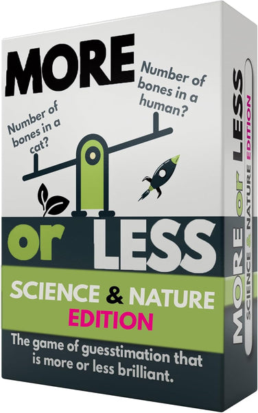 More or Less First Edition Card Game - How Good Is Your Judgement? 2 Players + | Secret Santa or Stocking Filler for Him or Her | for Kids, Teens & Adults | Play Anywhere | Age 12+