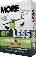 More or Less First Edition Card Game - How Good Is Your Judgement? 2 Players + | Secret Santa or Stocking Filler for Him or Her | for Kids, Teens & Adults | Play Anywhere | Age 12+