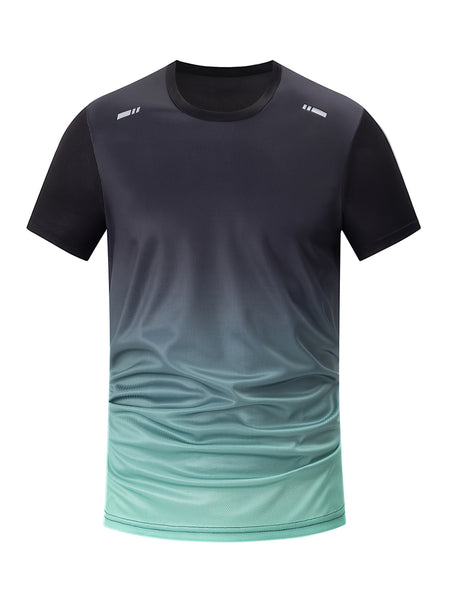 5pcs Men's Quick-Dry Gradient Color - suitable for swimming & outdoor training T-Shirts - Breathable Short Sleeve Summer Athletic Shirts with Loose Fit (5pcs Bulk)
