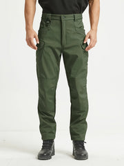 1PC Men's -Lined Warm Tactical Cargo Pants, Thick Winter Style, Multi-Pocket, Windproof Snowproof, Micro-Stretch Fabric, Suitable for Outdoor Hiking, Fishing, Casual Outings, No Belt