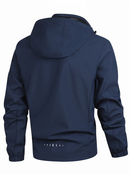 Men's Winter Fleece-Lined Hooded Jacket, with Letter Print for Outdoor Sports & Travel