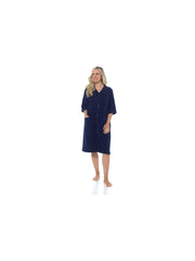 KAV Super Soft 100% Cotton Robe Womens Dresses - Towelling Shower Wrap Gown - Ladies Adjustable Towel Bathrobe for Housecoat, Nightwear, Lounge, Spa Bath with Zipper and Pocket