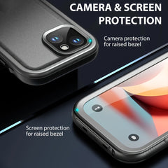 Phone Case - Case for Iphone 16 15 14 13 12 11 Pro Max Plus Mini SE2 SE3 7 8 - Full Body Heavy Duty with Built-In Tempered Glass Screen Protector Dustproof Shockproof Underwater Diving Swimming Phone Case