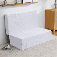 10cm/15cm Thick Folding Memory Foam Mattress Topper & Travel Bed - Single/Small Double/Double/King Size Bed in a Box, Removable Cover, Medium-Firm, Portable Foldable Mattress for, Camping, Guest Room (No Wood, Durable