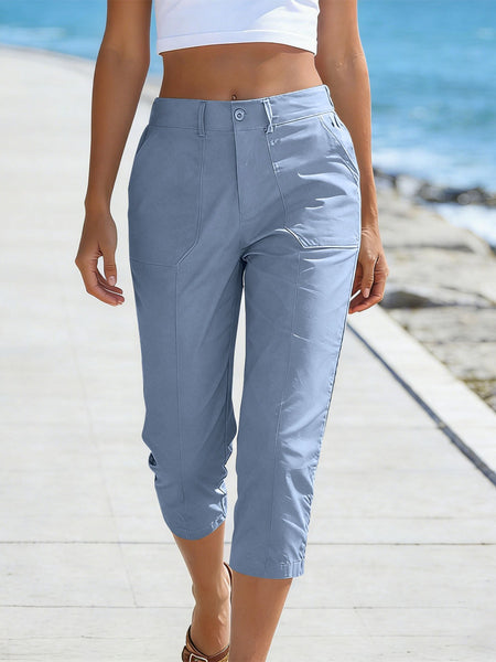 Women'S High-Waisted Straight-Leg Cropped Casual Pants | Side-Pocket Design, Breathable Drape Fabric, Office & Commute Pants | 2026 Summer New Arrival Women'S Casual Pants, Summer Women'S Clothing, Women'S, Affordable