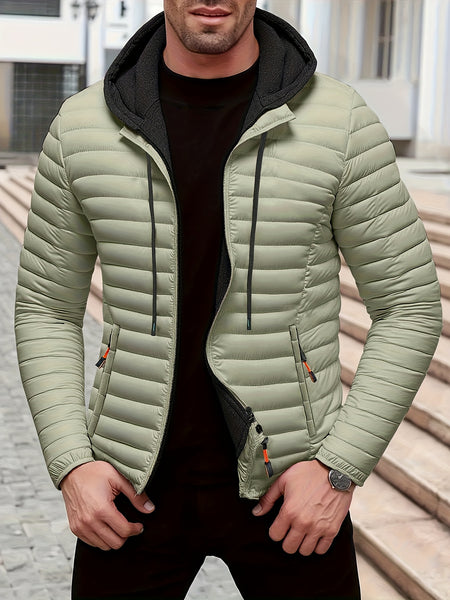 Lightweight Warm Hooded Jacket - Windproof, Ultra-Warm Padding, Quilted Design, Practical Storage Pockets, Suitable for Winter Daily Wear and Outdoor Occasions, Nylon Fabric, Zip Closure, Regular Fit, Winter Coat | Hooded Jacket |