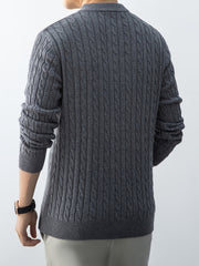 Christmas Gift for Men, New Twist Zipper Collar Pullover Sweater, Autumn And Winter Style, with Velvet, Thickened, Warm And Cold-Resistant, Can Be Worn Inside Or Outside, Casual And Versatile Essential, Knit