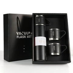 2pcs Set Stainless Steel Vacuum Flask, 500ml/16.9oz Insulated Travel Cup, Reusable & Machine Washable, Multipurpose for Hot/Cold Drinks, Gift Packaging
