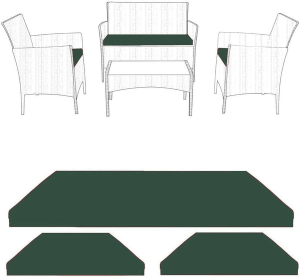 3pcs Replacement Outdoor Seat Cushion Pads for Rattan Furniture Water Resistant and Lightweight Patio Furniture Chair Padding