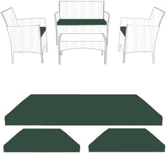 3pcs Replacement Outdoor Seat Cushion Pads for Rattan Furniture Water Resistant and Lightweight Patio Furniture Chair Padding