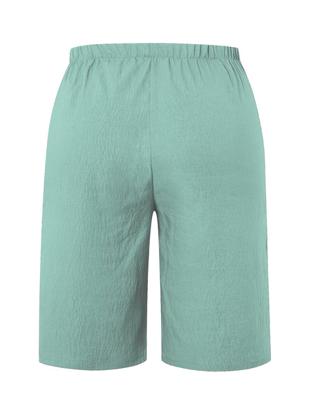 Circle 3pcs Set Standard Size Women's Shorts Casual Beach Pants with Pockets