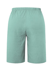 Circle 3pcs Set Standard Size Women's Shorts Casual Beach Pants with Pockets
