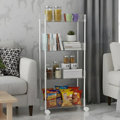 2/3/4-Tier Transparent Storage Cart - Multi-Functional Rolling Organizer with Wheels | for Bathroom, Kitchen, Laundry Room | Snack & Toiletries Holder (Easy Assembly)