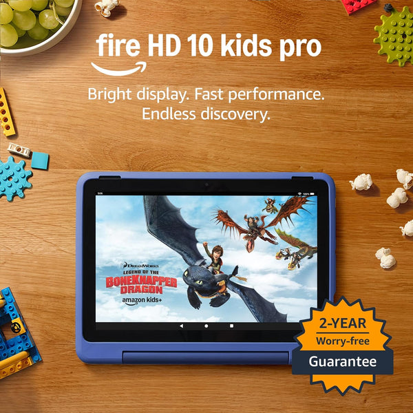 Amazon Fire HD 10 Kids Pro Tablet (Newest Gen)| Ages 6–12, Long Battery Life, Includes Ads-Free Books, Games, Apps and Videos That Children Love, 10.1