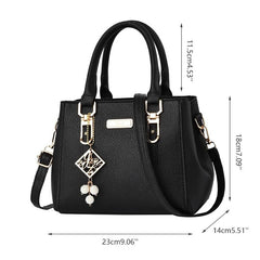 Large Capacity Shoulder Bag Leather Messenger Bag Trendy Handbags With Pendant,Multi-Compartment, Zipper Closure, Adjustable Strap, Elegant and Stylish Design, Ideal for Everyday and Travel Use