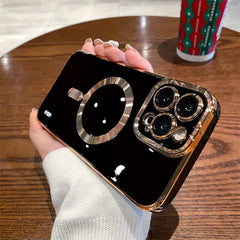Luxury Magnetic Plating Frame Phone Case for Iphone 15 Pro Max, Compatible with Iphone Models 11, 12, 13, 14, 15, And 16 Plus, Designed to Protect The Lens.