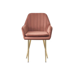MOF Velvet Dining Chairs Kitchen Chairs Living Room Chairs with Sturdy Metal Legs Reception Chairs with Backrest and Padded Seat